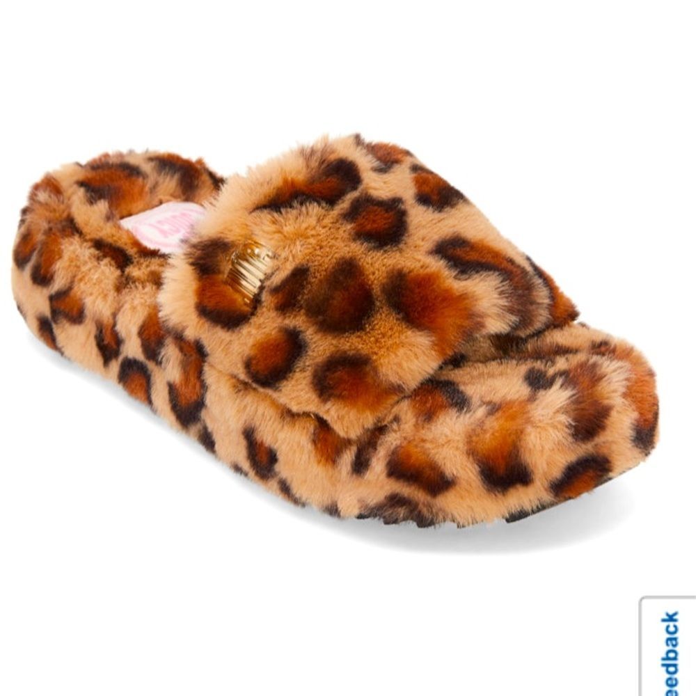 JUICY by JUICY COUTURE Leopard Slippers 6.5 M NEW in BOX